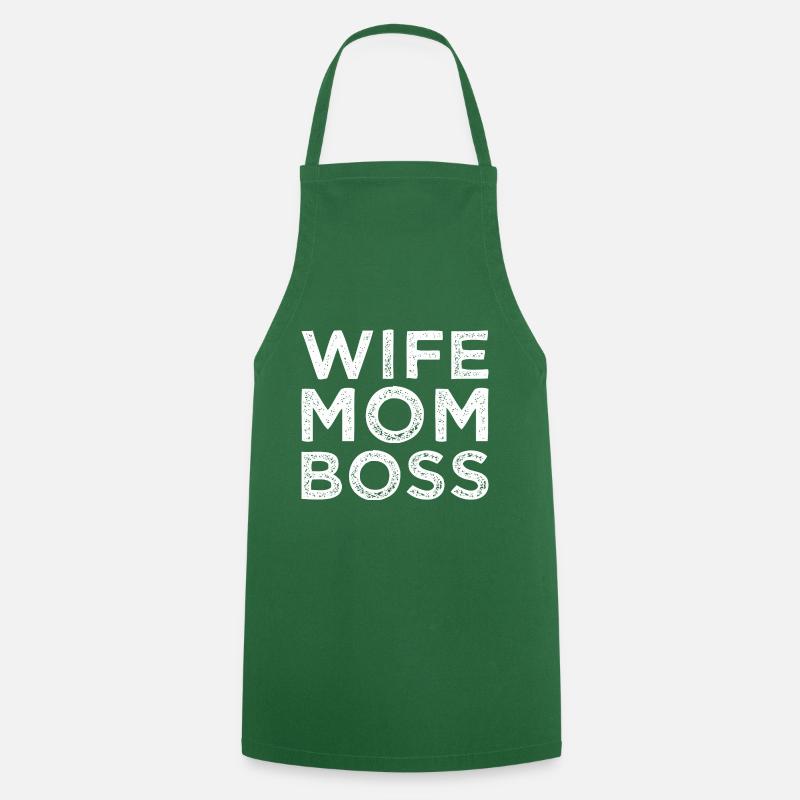 Wife Mom Boss Ehefrau Mutter Chef - Kochschürze - Grün
