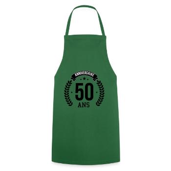 50 years anniversary - Cooking Apron - green - Front - AI Model Male 185 dark (185cm)