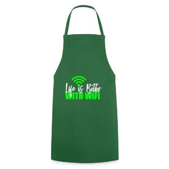 Wifi Wifi Informaticien Programmeur Geek Cadeau - Tablier de cuisine - vert foncé - Devant - AI Model Male 185 dark (185cm)