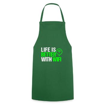 Wifi Wifi Informaticien Programmeur Geek Cadeau - Tablier de cuisine - vert foncé - Devant - AI Model Male 185 dark (185cm)