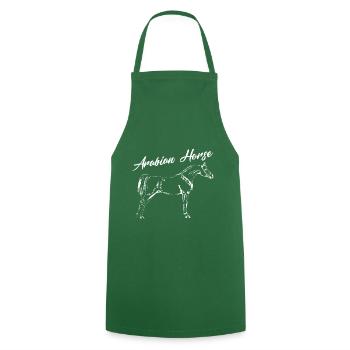 Chemise de cheval arabe · Race de cheval · Cadeau - Tablier de cuisine - vert foncé - Devant - AI Model Male 185 dark (185cm)