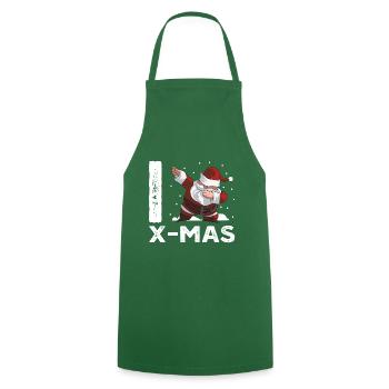 J'adore Noël tamponner le père Noël - Tablier de cuisine - vert foncé - Devant - AI Model Male 185 dark (185cm)