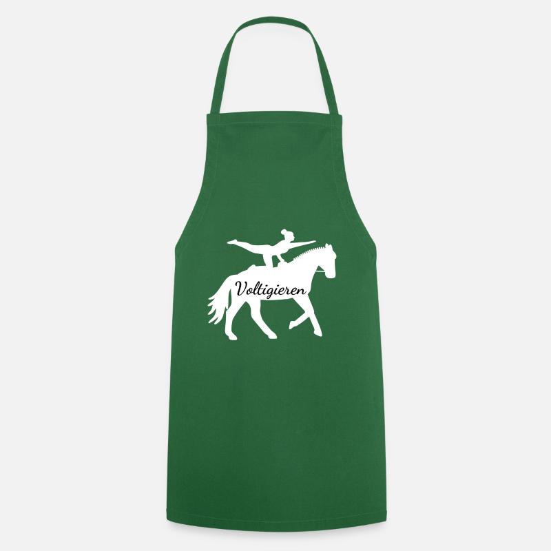 Cheval blanc avec sauteur - cheval de saut - Tablier de cuisine - vert foncé
