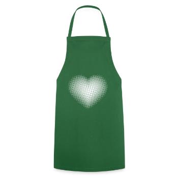 Le cœur blanc - Tablier de cuisine - vert foncé - Devant - AI Model Male 185 dark (185cm)