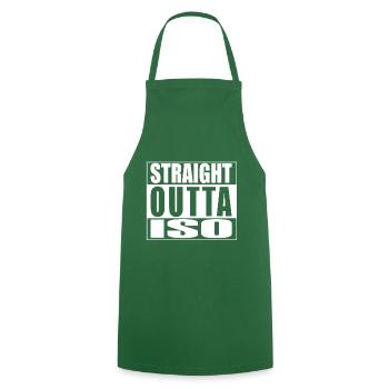 Straight Outta ISO - Cooking Apron - green - Front - AI Model Male 185 dark (185cm)