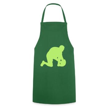 rugby silhouette rugbyman positions ball - Cooking Apron - green - Front - AI Model Male 185 dark (185cm)