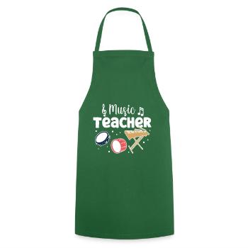 Music Teacher - Kochschürze - Grün - Vorne - AI Model Male 185 dark (185cm)