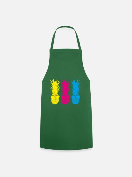 Pop Art pinapples> Tre Neon fargede frukter - Kokkeforkle - grønn