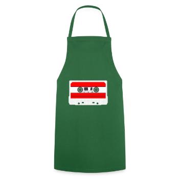 Music cassette, audio cassette, SA90, audio cassette - Cooking Apron - green - Front - AI Model Male 185 dark (185cm)