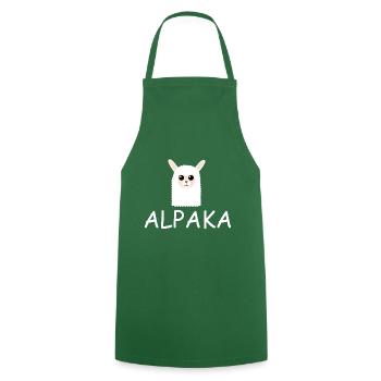 Alpaca Head Alpaca Alpaca - Cooking Apron - green - Front - AI Model Male 185 dark (185cm)
