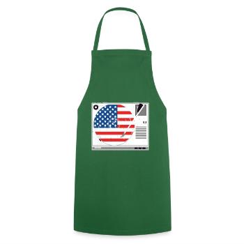 Turntable American Flag - Kochschürze - Grün - Vorne - AI Model Male 185 dark (185cm)