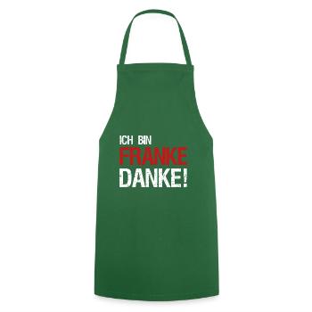 Je suis Franke Merci! Franken en disant idée cadeau - Tablier de cuisine - vert foncé - Devant - AI Model Male 185 dark (185cm)