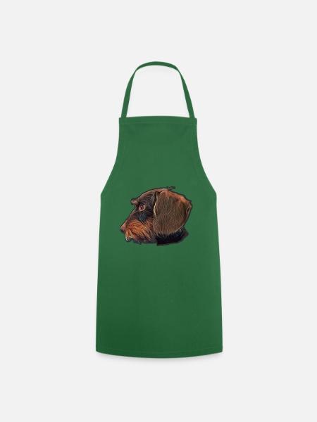 Rauhaardackel Dachshund jolie - Tablier de cuisine - vert foncé