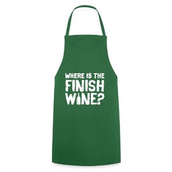 Where Is The Finish Wine Gift - Cooking Apron - green - Front - AI Model Male 185 dark (185cm)