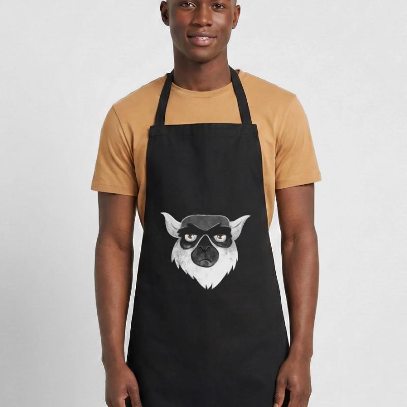Grumpy unhappy lemur face Cooking Apron