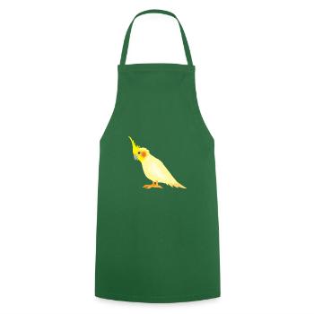 Realistic yellow cockatiel with red cheeks - Cooking Apron - green - Front - AI Model Male 185 dark (185cm)