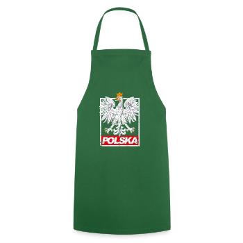 Poland Eagle Polska Polish Gift - Cooking Apron - green - Front - AI Model Male 185 dark (185cm)