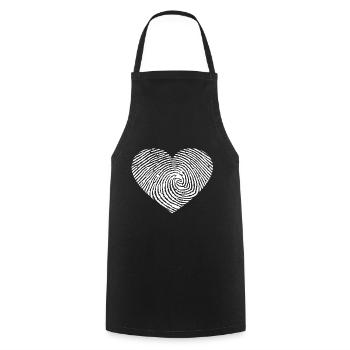 Cadeau d'empreintes digitales de coeur - Tablier de cuisine - noir - Devant - AI Model Male 185 dark (185cm)