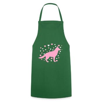 German shepherd - Cooking Apron - green - Front - AI Model Male 185 dark (185cm)