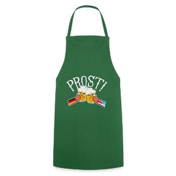 German American Drinking Beer Prost - Kochschürze - Grün - Vorne - AI Model Male 185 dark (185cm)
