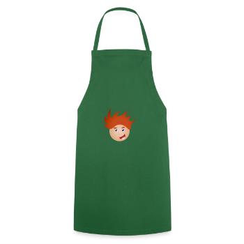 Personnage de dessin animé rousse et désaquiné - Tablier de cuisine - vert foncé - Devant - AI Model Male 185 dark (185cm)