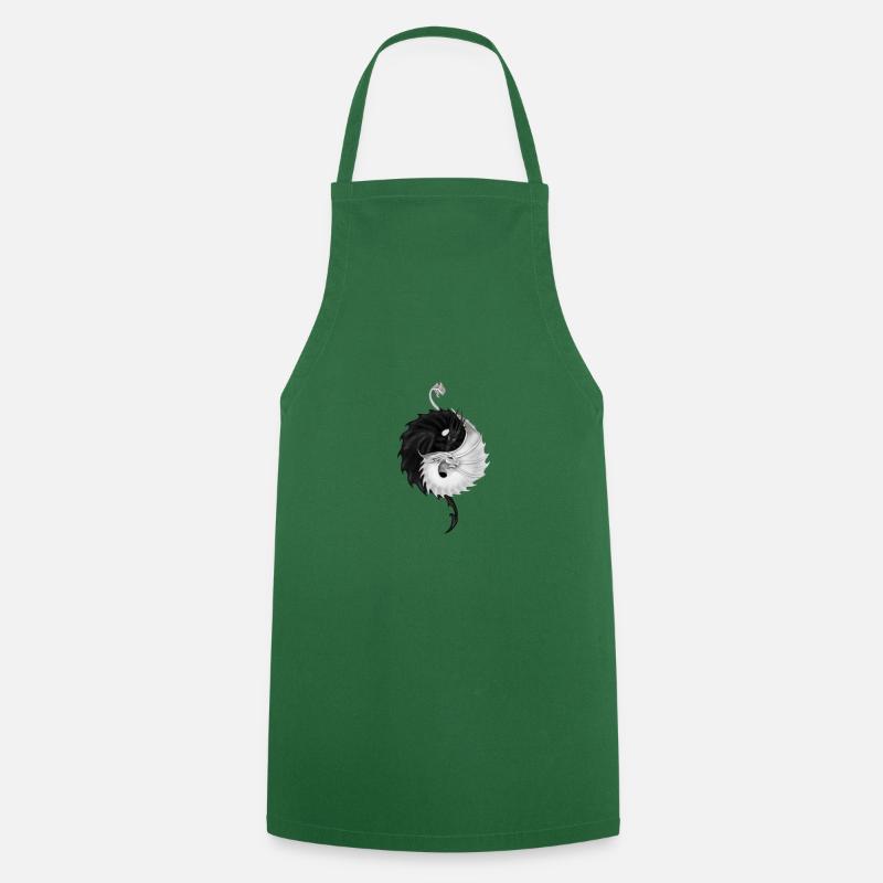 Dragons Yin Yang - Tablier de cuisine - vert foncé
