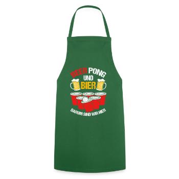 BEER PONG UND BIER DARUM SIND WIR HIER - Kochschürze - Grün - Vorne - AI Model Male 185 dark (185cm)