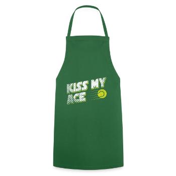 Kiss My Ace Tennis Pun Gift - Cooking Apron - green - Front - AI Model Male 185 dark (185cm)