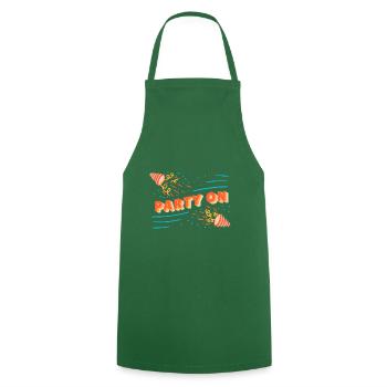 Party On! Saying Celebrate Fete celebration birthday - Cooking Apron - green - Front - AI Model Male 185 dark (185cm)