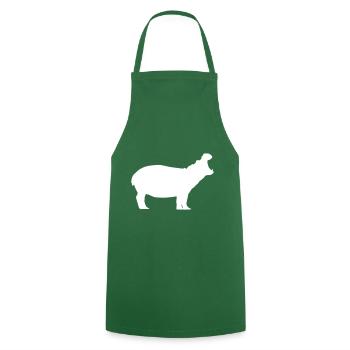 hippopotamus silhouette hippopotamus - Cooking Apron - green - Front - AI Model Male 185 dark (185cm)