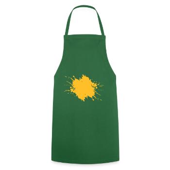 Splash blob stain 1 colour Motif colour changeable - Cooking Apron - green - Front - AI Model Male 185 dark (185cm)