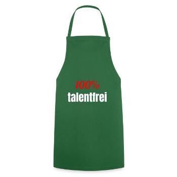 100% talentfrei ohne Talent Spruch - Kochschürze - Grün - Vorne - AI Model Male 185 dark (185cm)