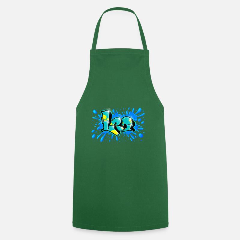 Graffiti LEO Print - Tablier de cuisine - vert foncé
