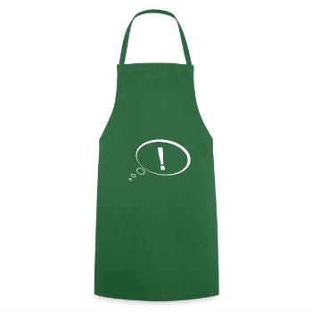 Point d'exclamation dans une bulle - Tablier de cuisine - vert foncé - Devant - AI Model Male 185 dark (185cm)