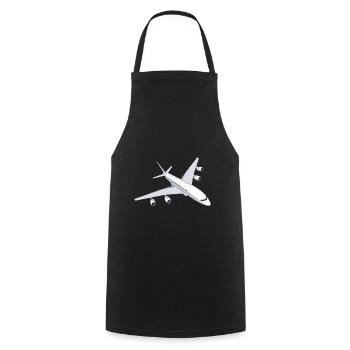 Airplane Passenger Plane Jet Plane - Cooking Apron - black - Front - AI Model Male 185 dark (185cm)