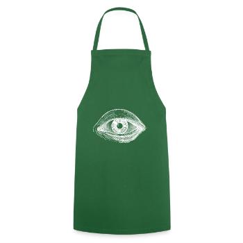 The seeing eye - Var. II knows - Cooking Apron - green - Front - AI Model Male 185 dark (185cm)