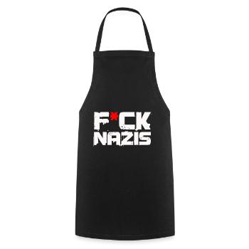 Anti Nazi - Tablier de cuisine - noir - Devant - AI Model Male 185 dark (185cm)
