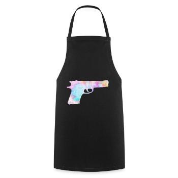 Colorful Weapon Pistol - Cooking Apron - black - Front - AI Model Male 185 dark (185cm)