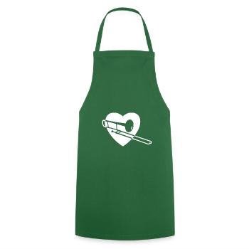 Trombone in the heart - Cooking Apron - green - Front - AI Model Male 185 dark (185cm)