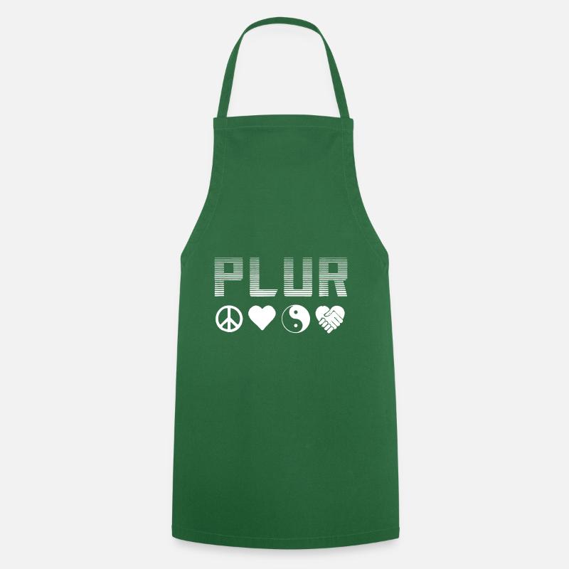 Peace Love Unity Plur PLUR Marker Combo - Cooking Apron - green