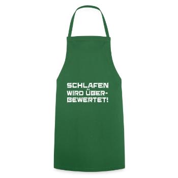 Schlafen wird überbewertet - Kochschürze - Grün - Vorne - AI Model Male 185 dark (185cm)