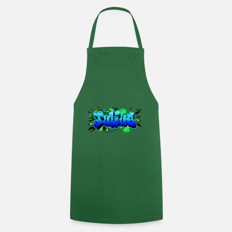 Julius Graffiti Fleche Bleu Vert - Tablier de cuisine - vert foncé