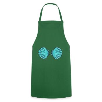 Cute Seashell Bra - Kochschürze - Grün - Vorne - AI Model Male 185 dark (185cm)