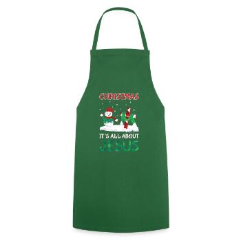 Christmas Santa Claus Gifts - Cooking Apron - green - Front - AI Model Male 185 dark (185cm)