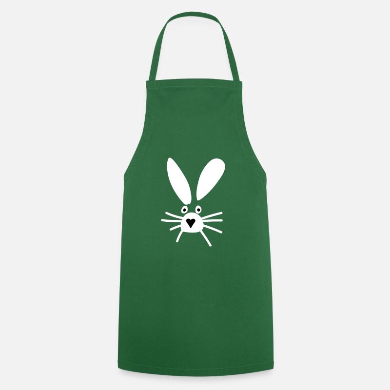 Rabbit Rabbit Face Gift for Hasi at Easter - Cooking Apron - green