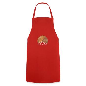 Mountain skyline - Cooking Apron - red - Front - AI Model Male 185 dark (185cm)