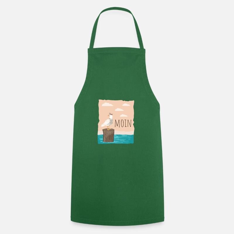 Moin Cooler Spruch Möwe See Küste Hafen Geschenk - Kochschürze - Grün