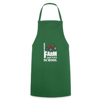 Né à la ferme obligé d'aller à l'école t-shirt - Tablier de cuisine - vert foncé - Devant - AI Model Male 185 dark (185cm)