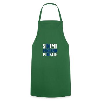 Drapeau finlandais avec Suomi Finland Perkele - Tablier de cuisine - vert foncé - Devant - AI Model Male 185 dark (185cm)