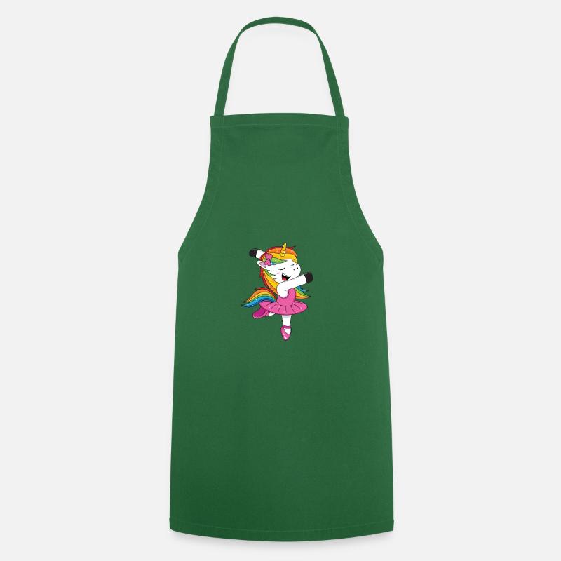 Rainbow Dancing Unicorn - Cooking Apron - green